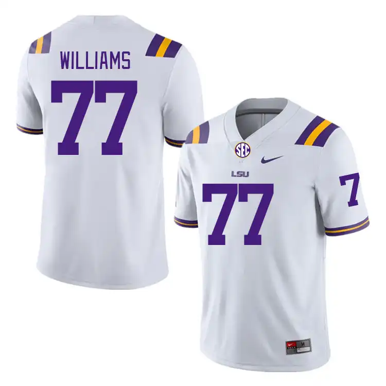 Men's LSU Tigers Ory Williams #77 White NCAA Football Jersey